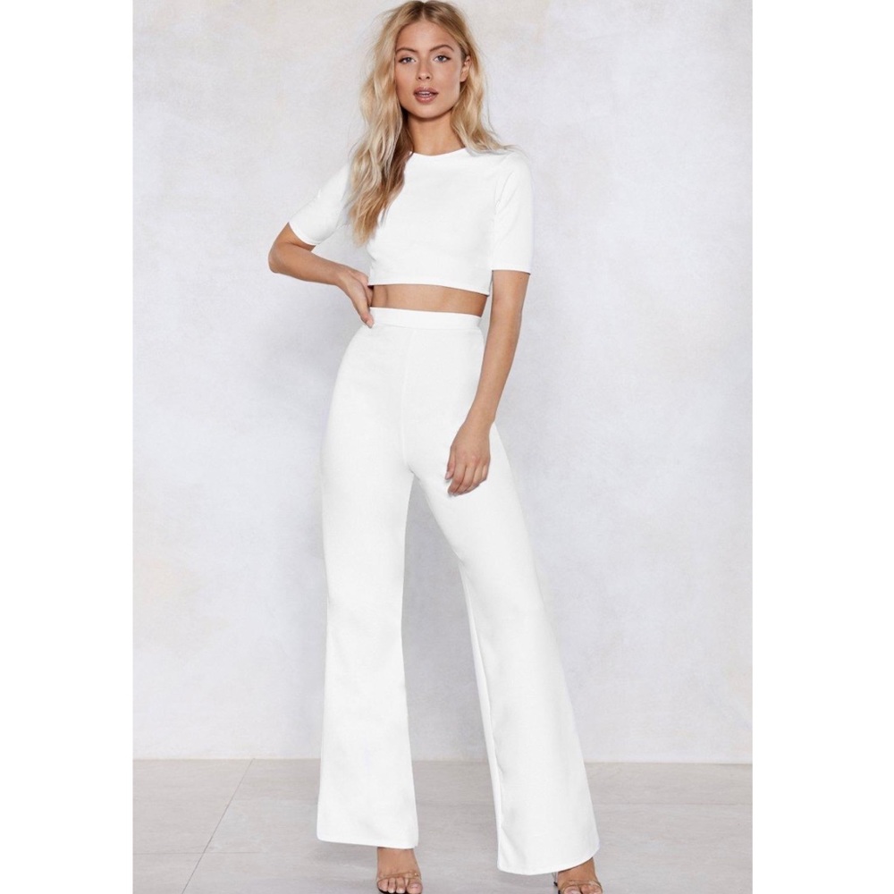 NWT NastyGal Two Piece White Set